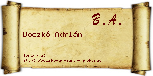 Boczkó Adrián névjegykártya